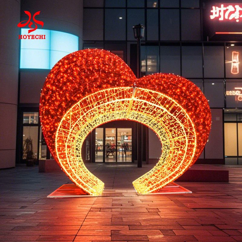 Svētku lielas sirds formas dekorēšanas motīva gaisma