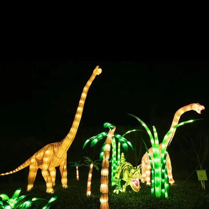 Giant Animals Festival Lantern Large Custom Dinosaur Park Lantern Decoration