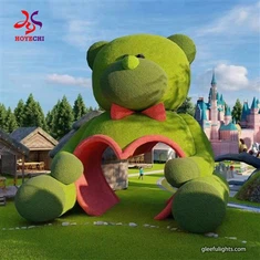 Novatorisks dārza dekors: ideāls milzu lāča un mākslīgo augu sajaukums